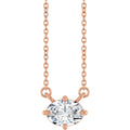 3/4 CT Lab-Grown Diamond Solitaire Necklace in 14k rose gold