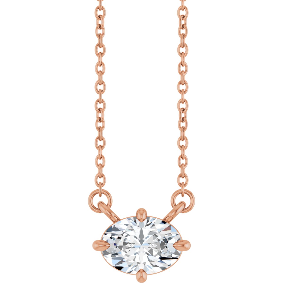 3/4 CT Lab-Grown Diamond Solitaire Necklace in 14k rose gold