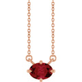 Lab-Grown Ruby Solitaire Necklace in 14k rose gold