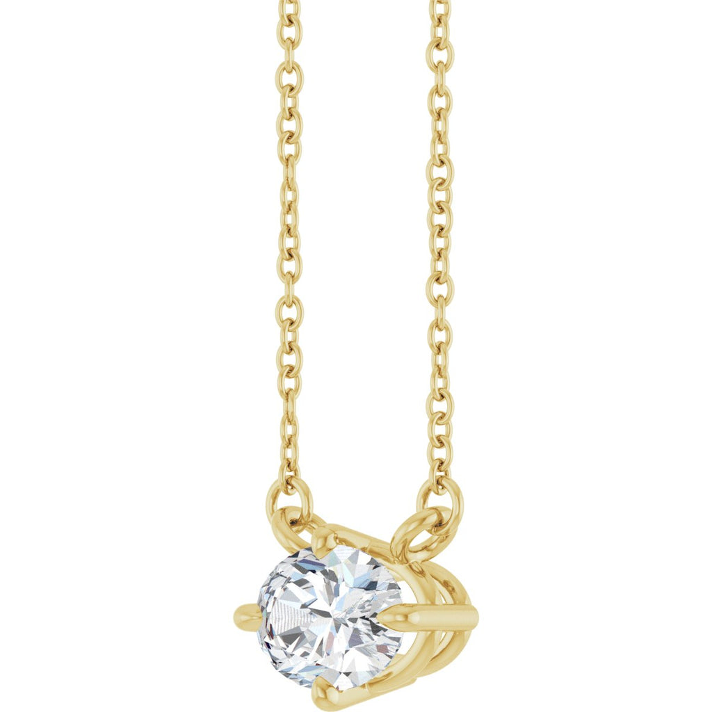 3/4 CT Lab-Grown Diamond Solitaire Necklace in 14k yellow gold