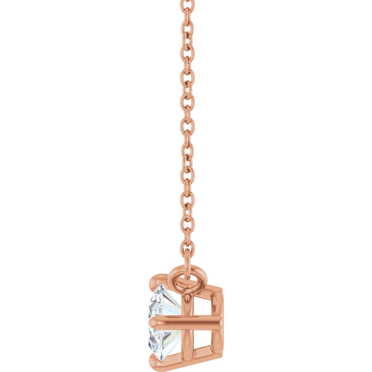 3/4 CT Lab-Grown Diamond Solitaire Necklace in 14k rose gold