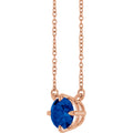 Natural Blue Sapphire Necklace in 14k rose gold