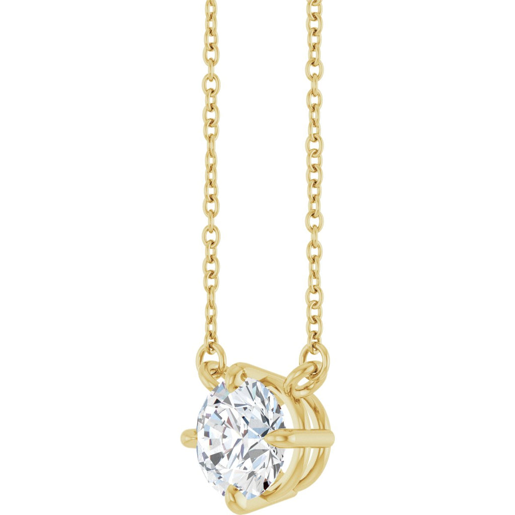 1 CT Lab-Grown Diamond Necklace in 14k yellow gold