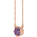 Lab-Grown Alexandrite Necklace in 14k rose gold