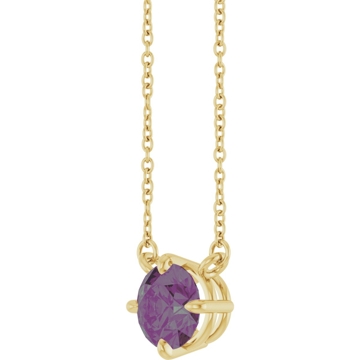 Lab-Grown Alexandrite Necklace in 14k yellow gold