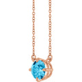 Natural Aquamarine Necklace in 14k rose gold