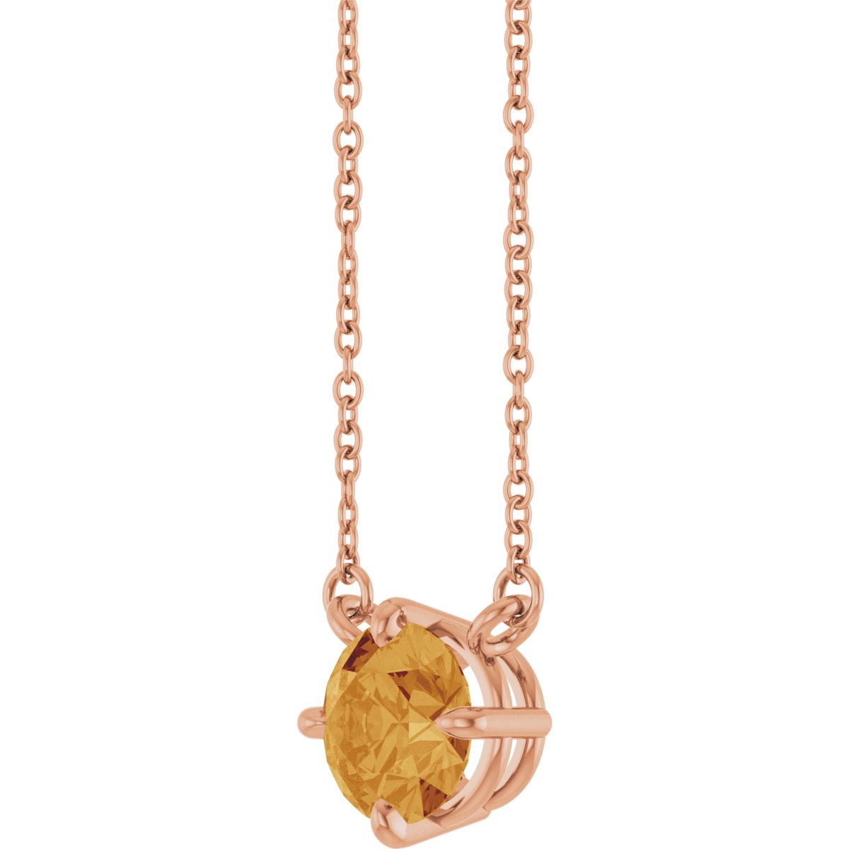 Natural Citrine Necklace in 14k rose gold