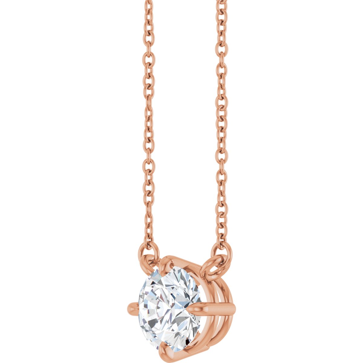 1 CT Lab-Grown Diamond Necklace in 14k rose gold