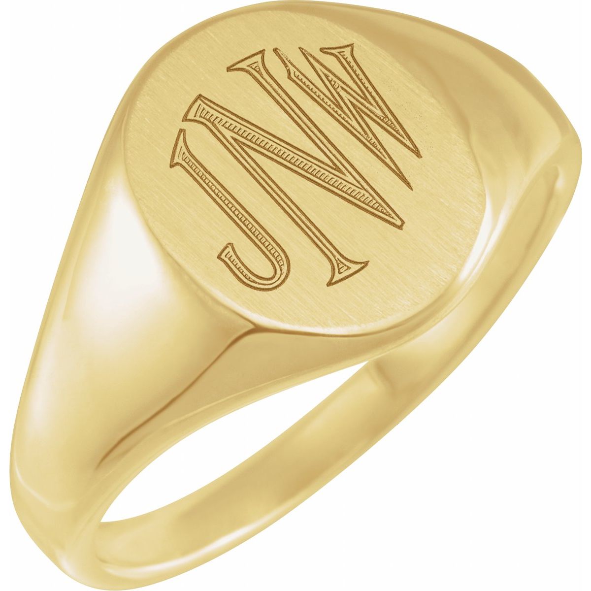 14.6x12.1 mm Oval Signet Ring