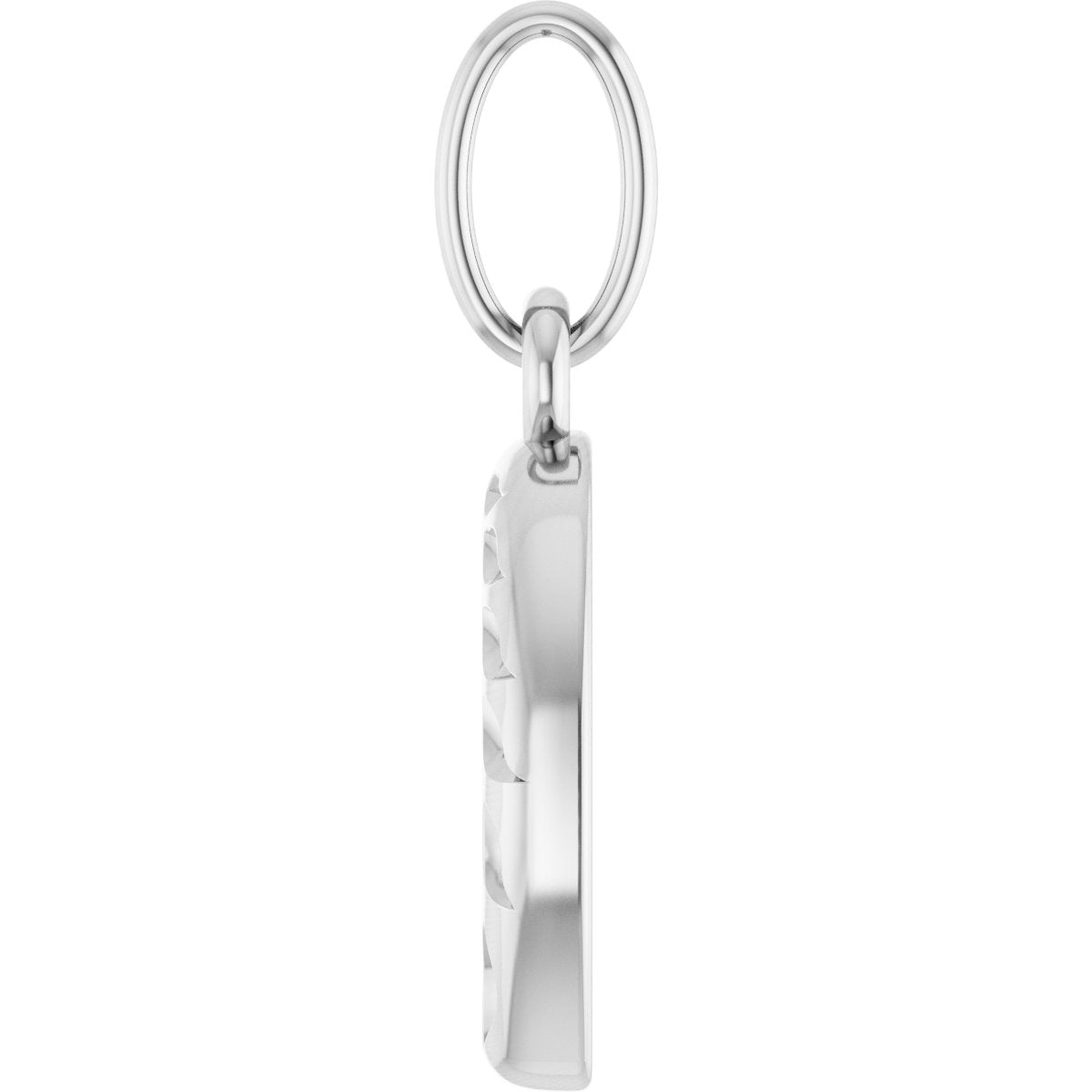 Wheat Pattern Horseshoe Pendant in 14k white gold