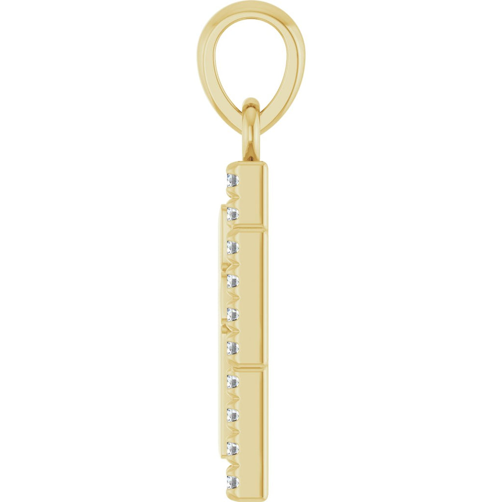1/8 CTW Natural Diamond Cross Pendant in 14k yellow gold
