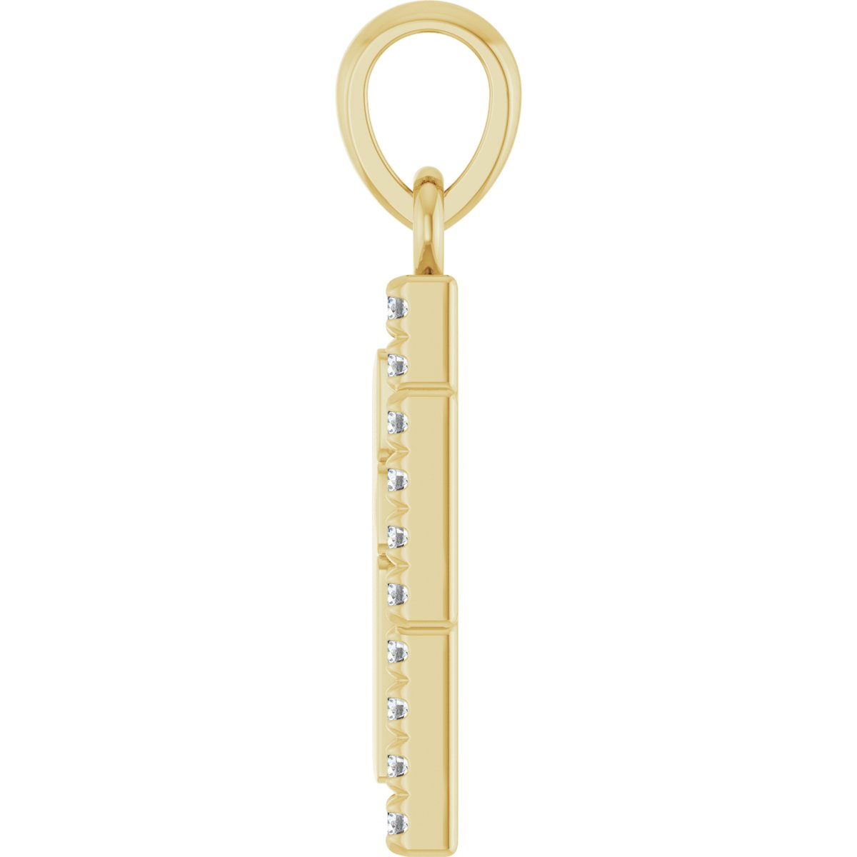 1/8 CTW Natural Diamond Cross Pendant in 14k yellow gold