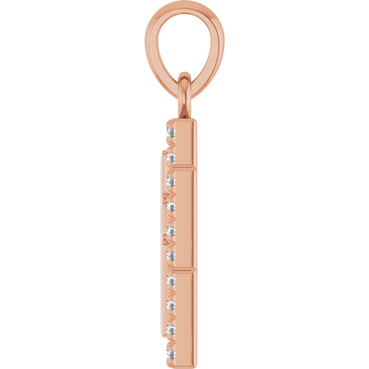 1/8 CTW Natural Diamond Cross Pendant in 14k rose gold