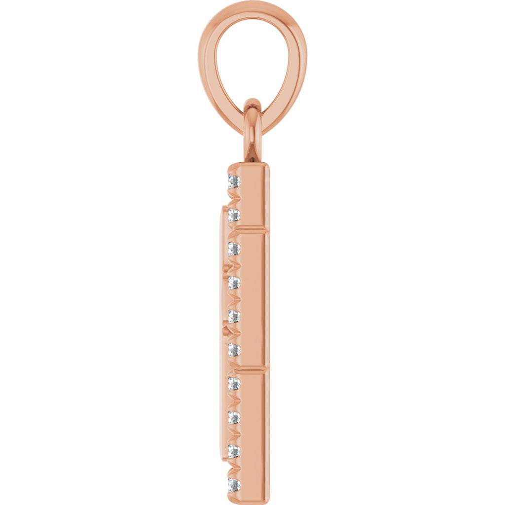1/8 CTW Lab-Grown Diamond Cross Pendant in 14k rose gold