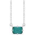 Lab-Grown Alexandrite Solitaire Necklace in 14k white gold