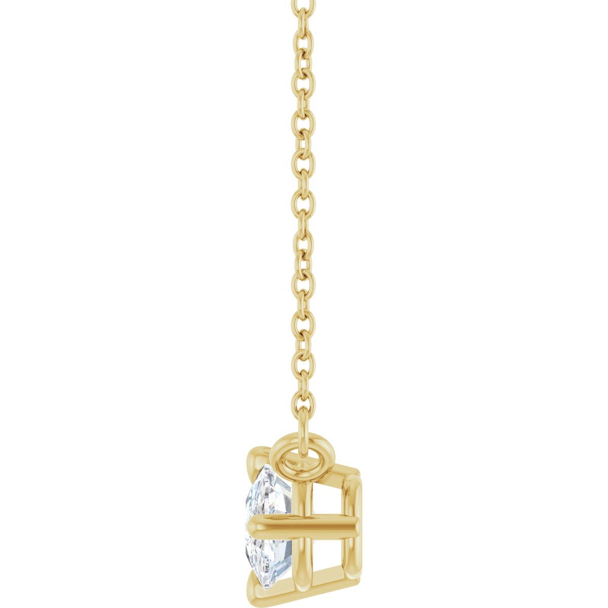 1 CT Lab-Grown Diamond Solitaire Necklace in 14k yellow gold