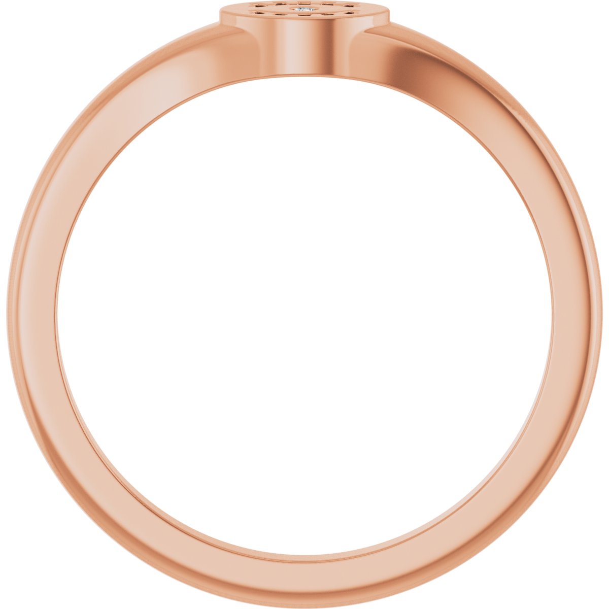 .005 CT Natural Diamond Evil Eye Ring in 14k rose gold