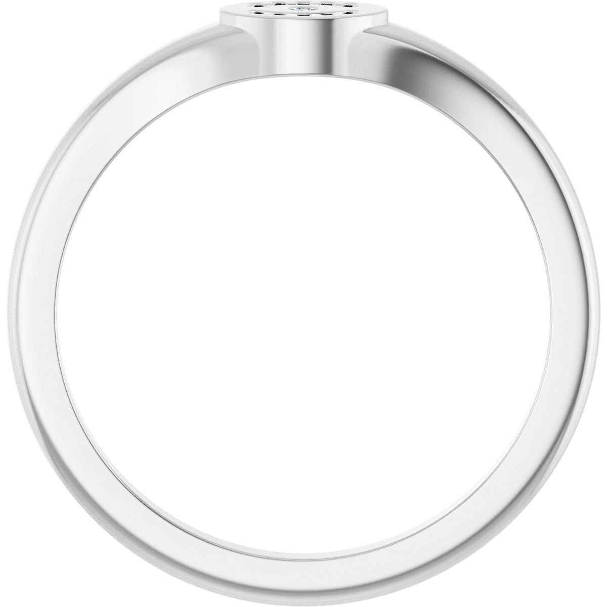 .005 CT Natural Diamond Evil Eye Ring in 14k white gold