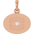 .015 CT Lab-Grown Diamond Evil Eye Pendant in 14k rose gold