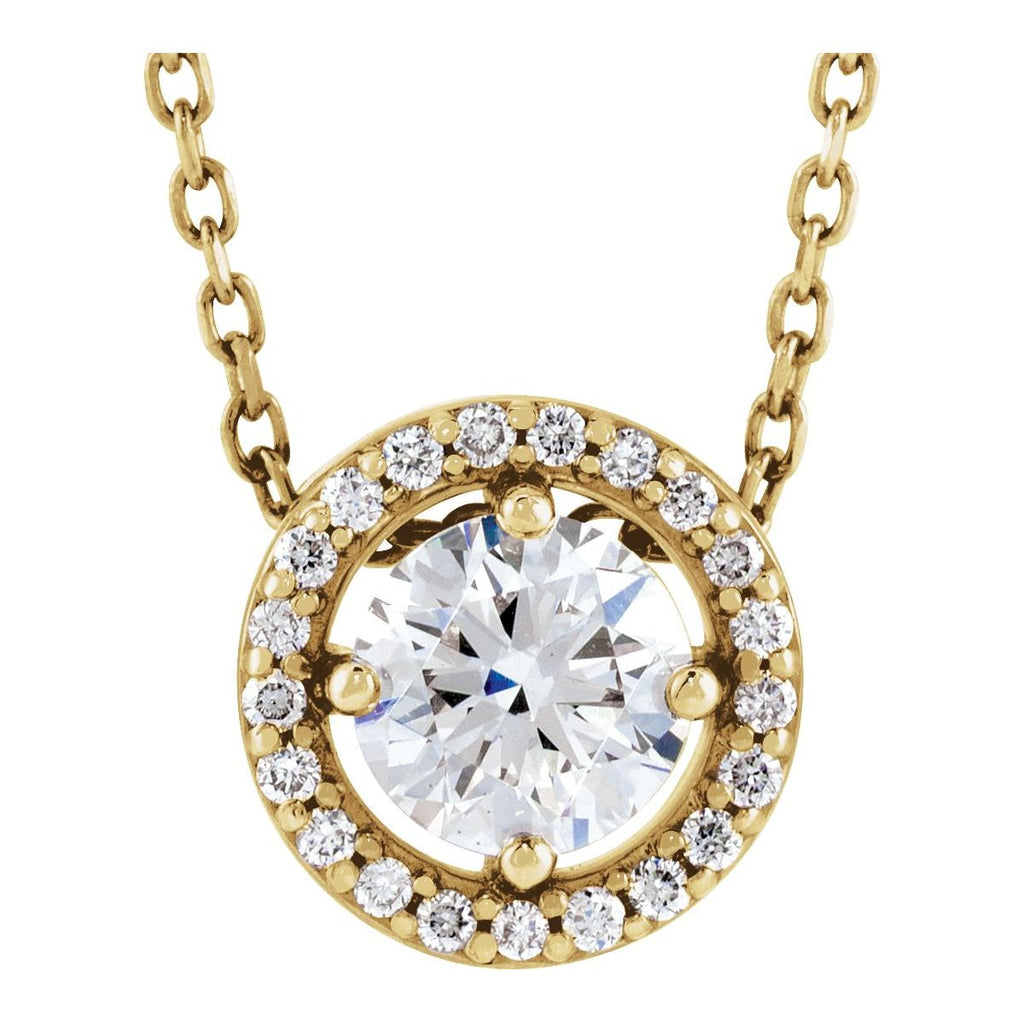 1/5 CTW Natural Diamond Halo-Style Necklace in 14k rose gold