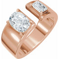 1 1/3 CTW Lab-Grown Diamond Two-Stone Engagement Ring in 14k rose gold
