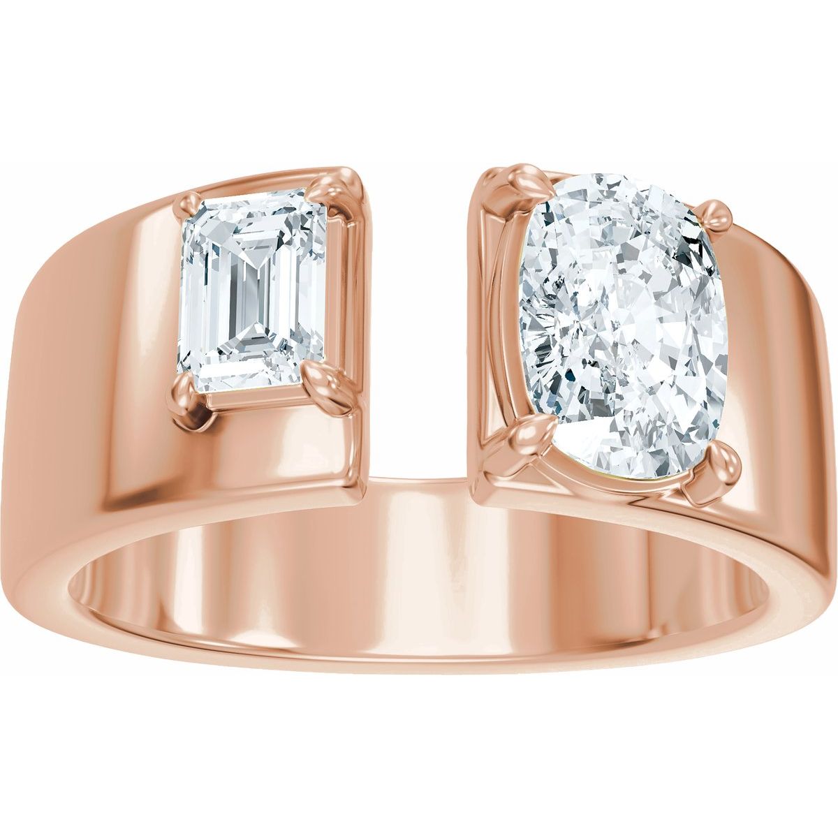 1 1/3 CTW Lab-Grown Diamond Two-Stone Engagement Ring in 14k rose gold
