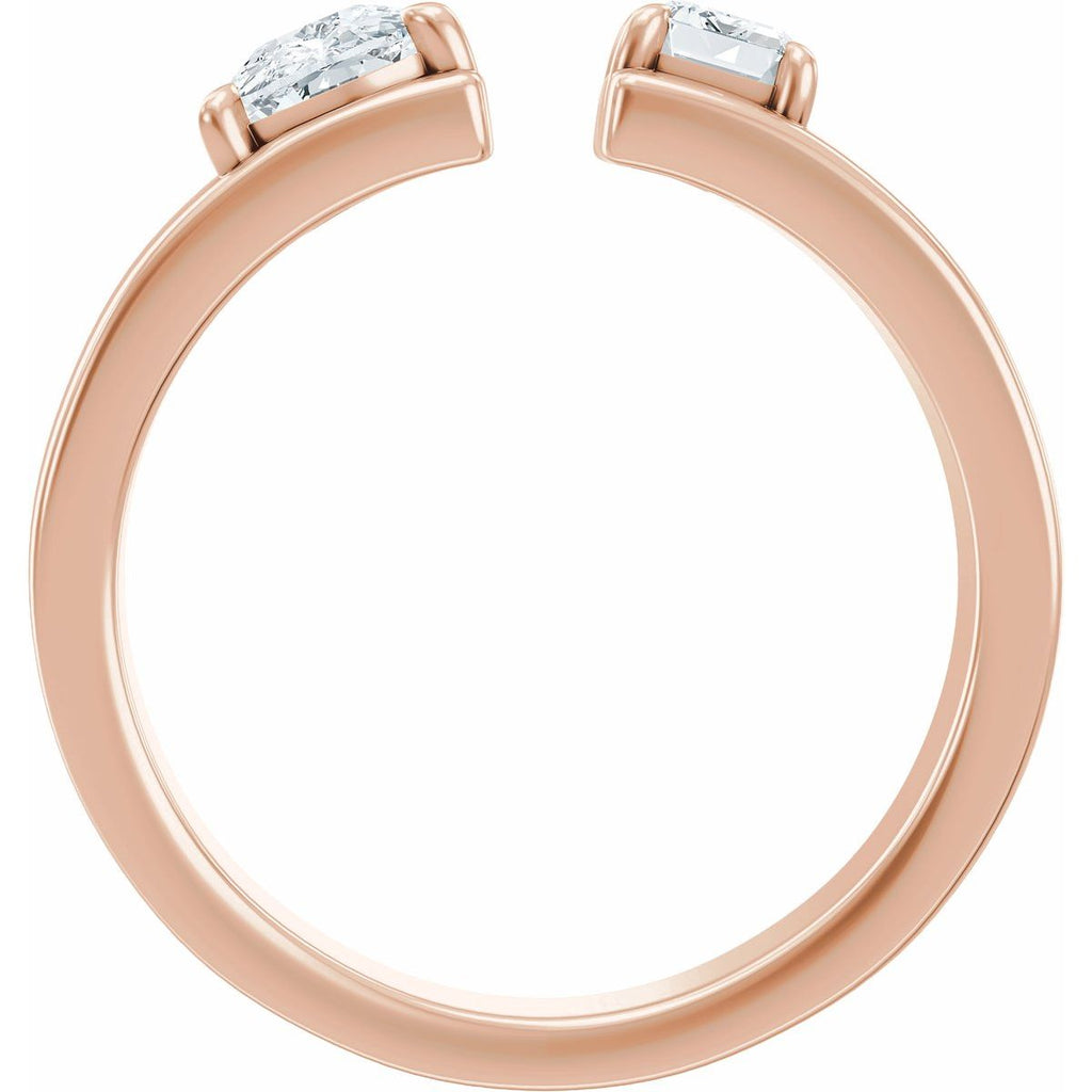 1 1/3 CTW Lab-Grown Diamond Two-Stone Engagement Ring in 14k rose gold