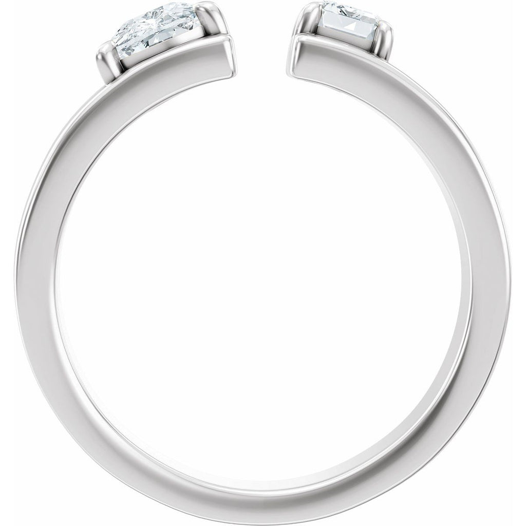 1 1/3 CTW Lab-Grown Diamond Two-Stone Engagement Ring in 14k white gold