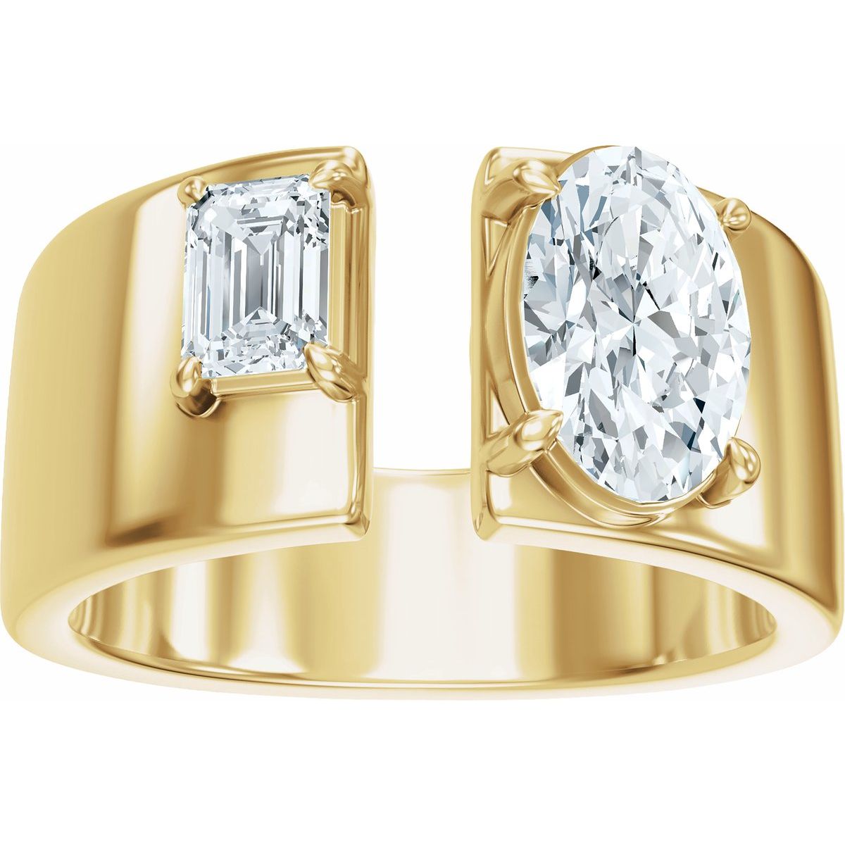 1 1/4 CTW Lab-Grown Diamond Two-Stone Engagement Ring in 14k yellow gold