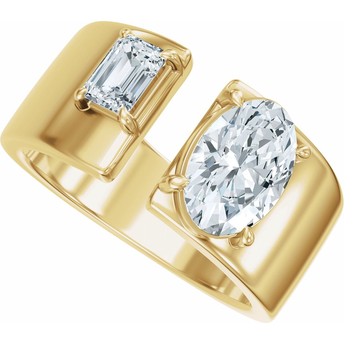 1 1/4 CTW Lab-Grown Diamond Two-Stone Engagement Ring in 14k yellow gold