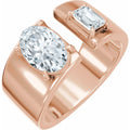 1 1/4 CTW Lab-Grown Diamond Two-Stone Engagement Ring in 14k rose gold