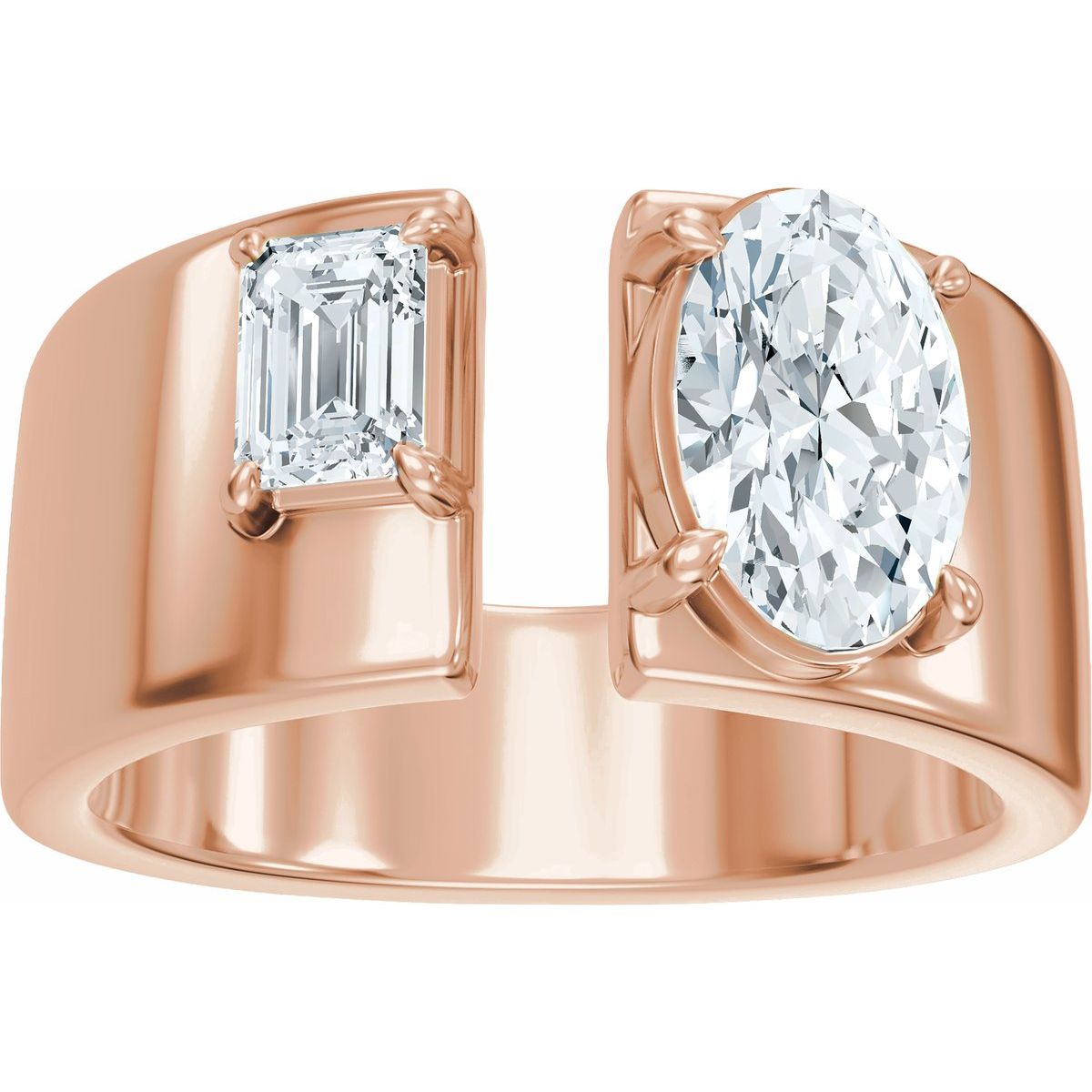 1 1/4 CTW Lab-Grown Diamond Two-Stone Engagement Ring in 14k rose gold