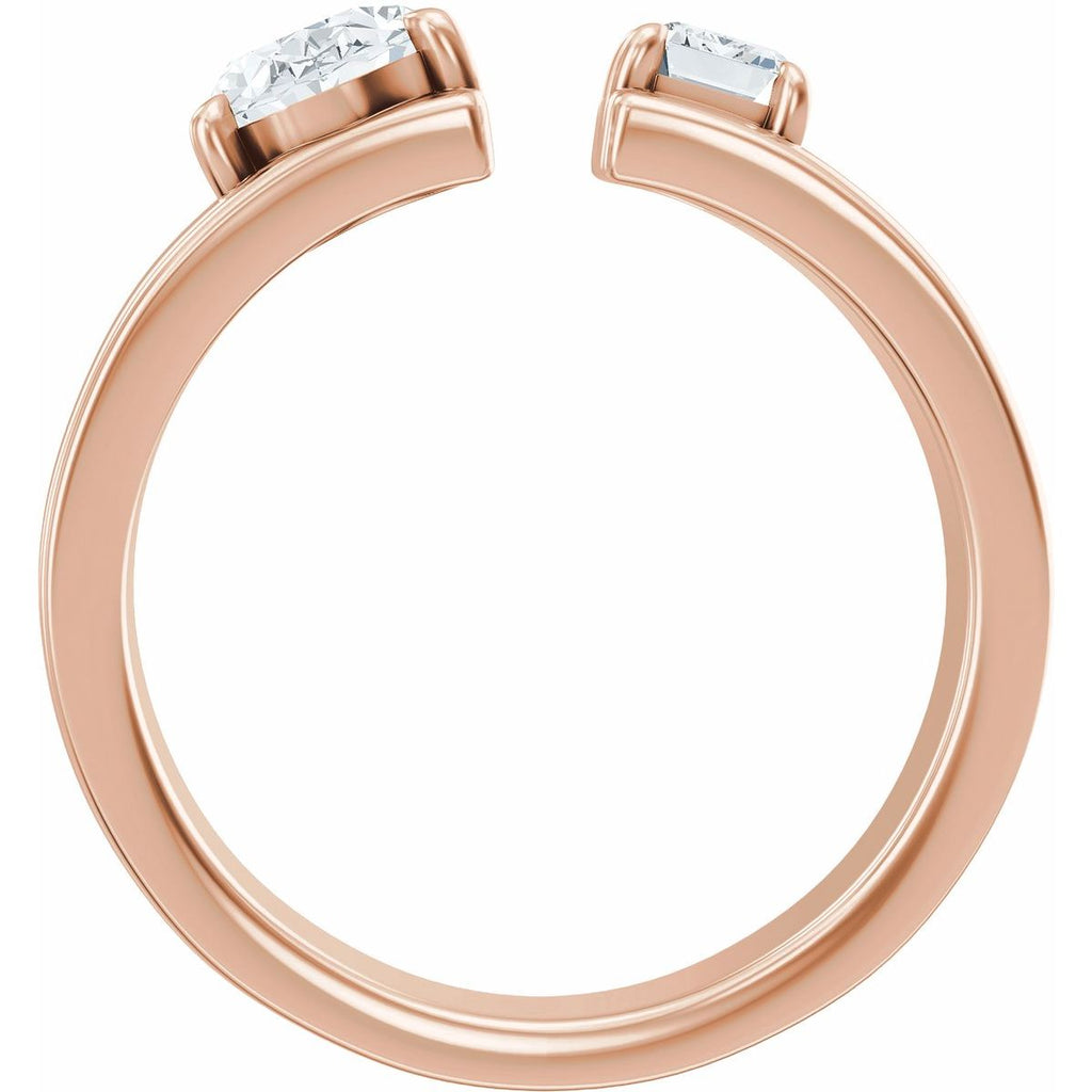 1 1/4 CTW Lab-Grown Diamond Two-Stone Engagement Ring in 14k rose gold
