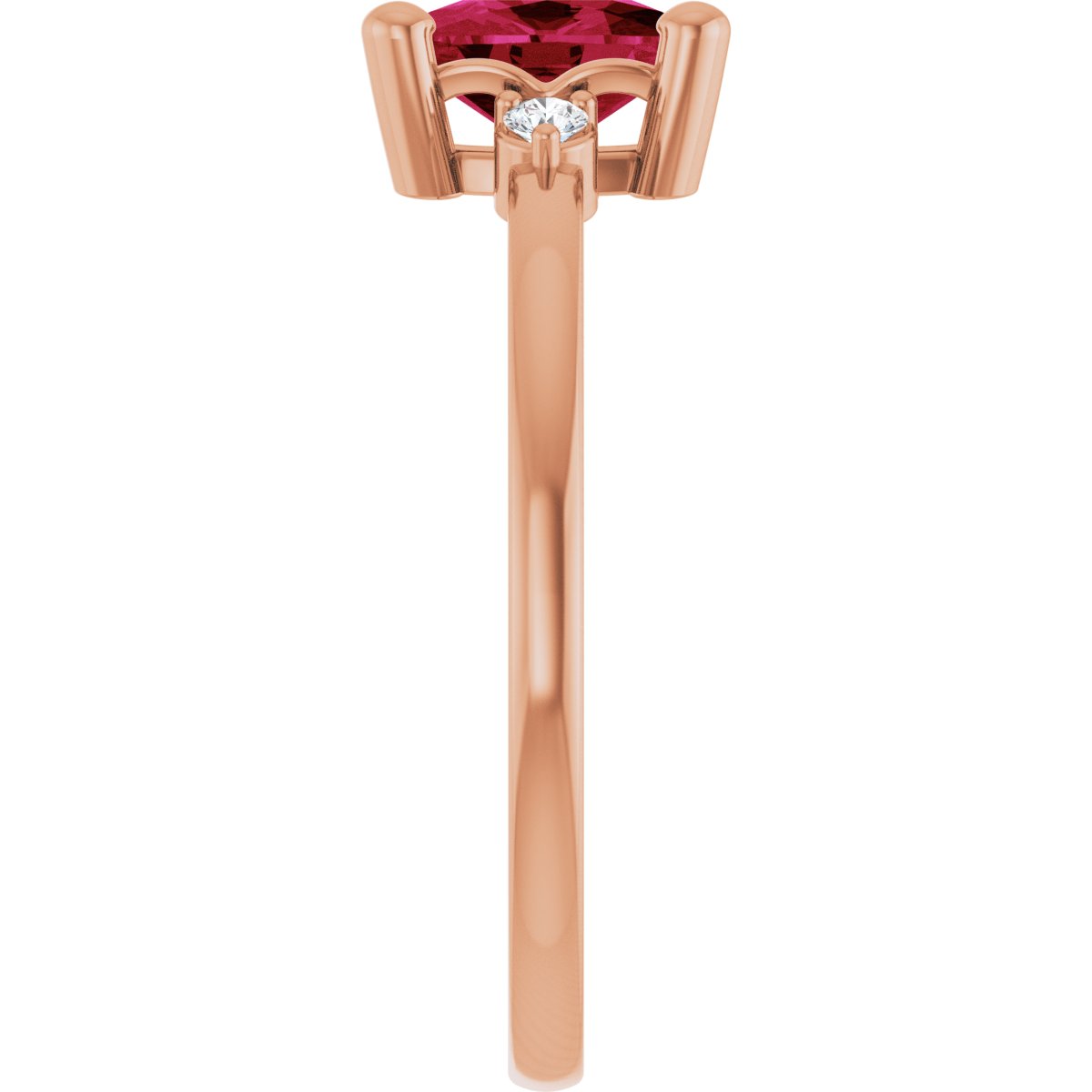 Lab-Grown Ruby & .05 CTW Lab-Grown Diamond Ring in 14k rose gold