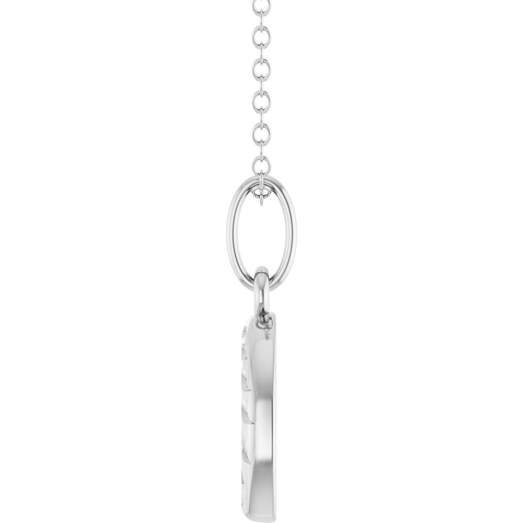 Wheat Pattern Horseshoe Necklace in 14k white gold