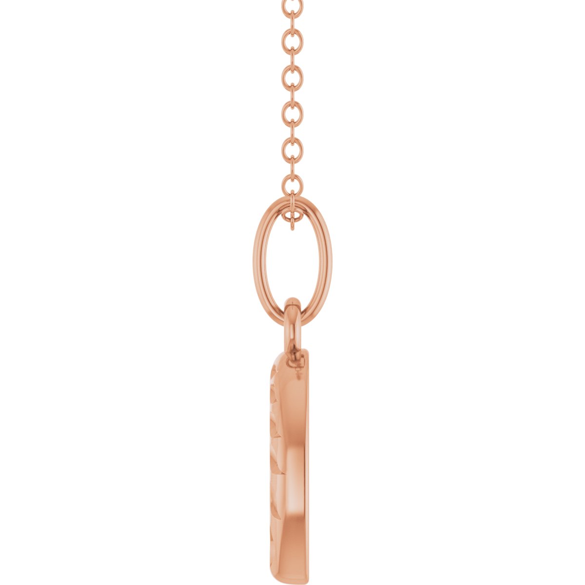 Wheat Pattern Horseshoe Necklace in 14k rose gold