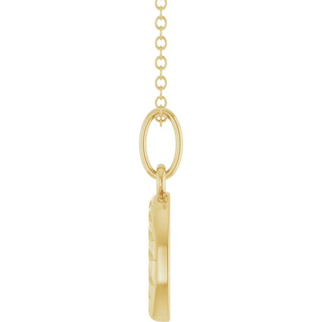 Wheat Pattern Horseshoe Necklace in 14k yellow gold