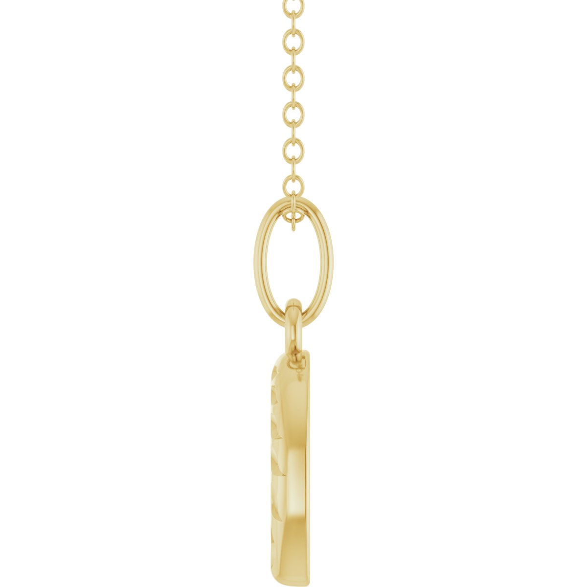 Wheat Pattern Horseshoe Necklace in 14k yellow gold