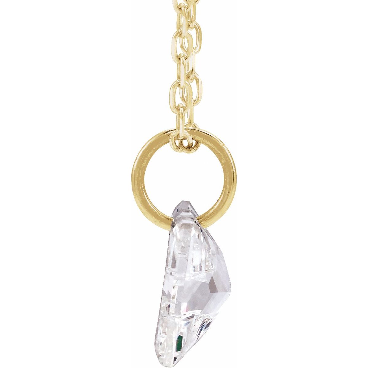 1 1/3 CT Lab-Grown Diamond Initial W Necklace in 14k yellow gold