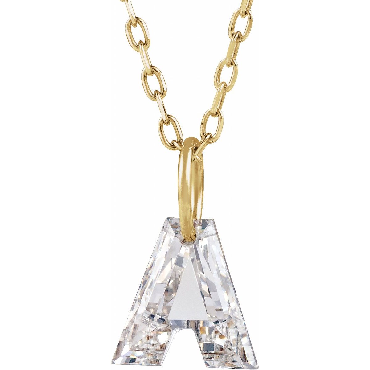1 1/3 CT Lab-Grown Diamond Initial W Necklace in 14k yellow gold