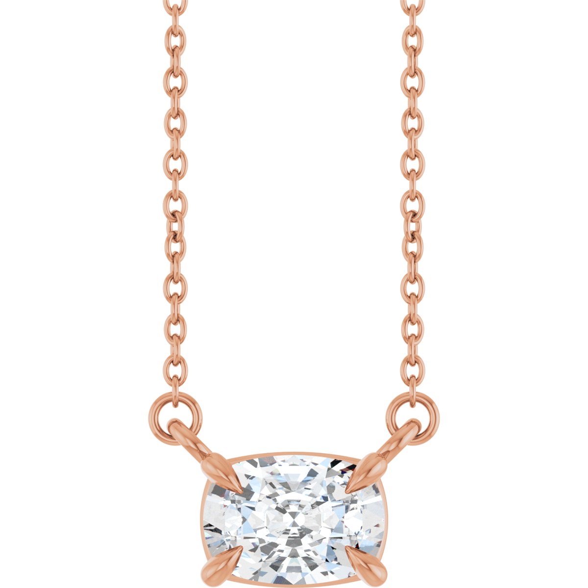 1 CT Lab-Grown Diamond Solitaire Necklace in 14k rose gold