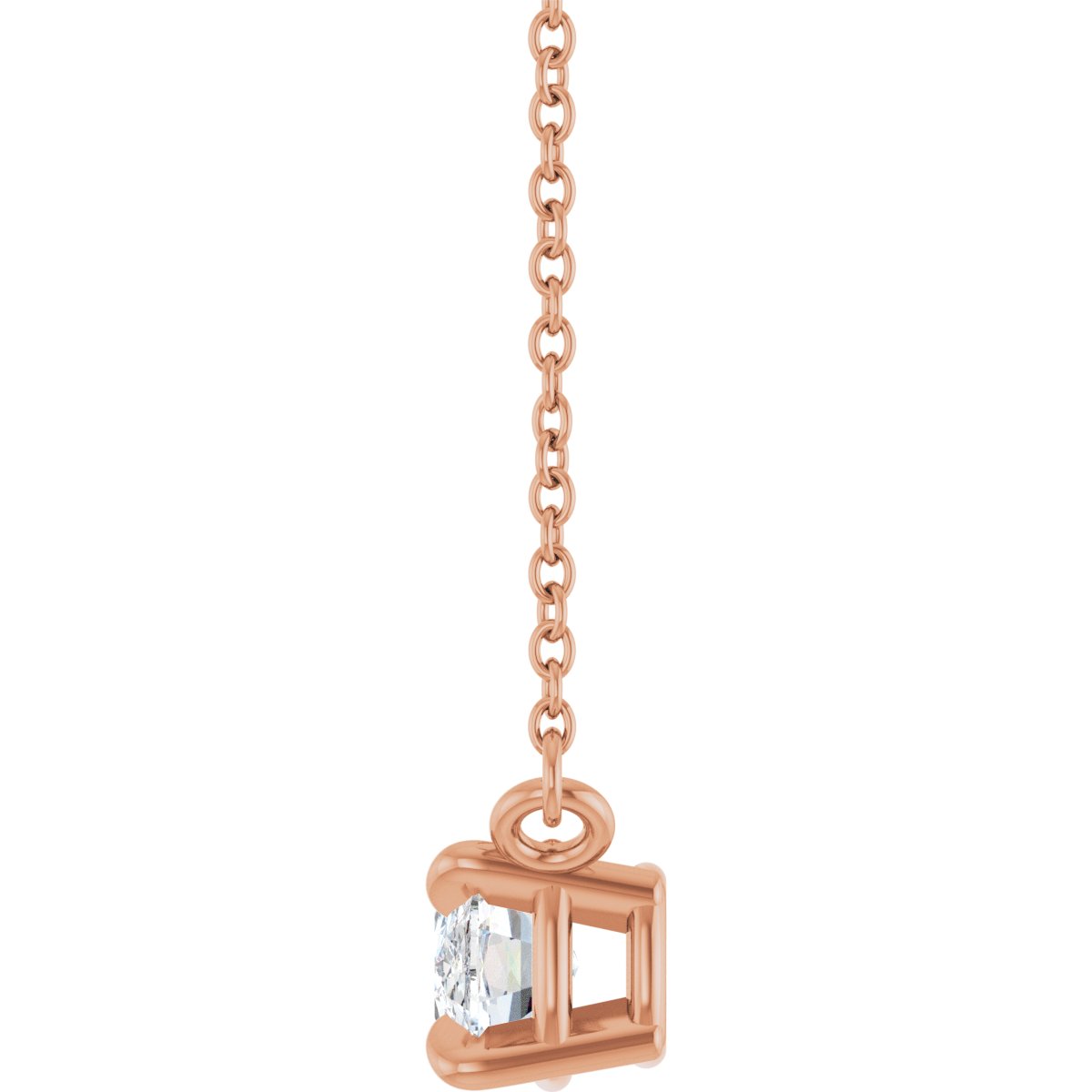 1 CT Lab-Grown Diamond Solitaire Necklace in 14k rose gold