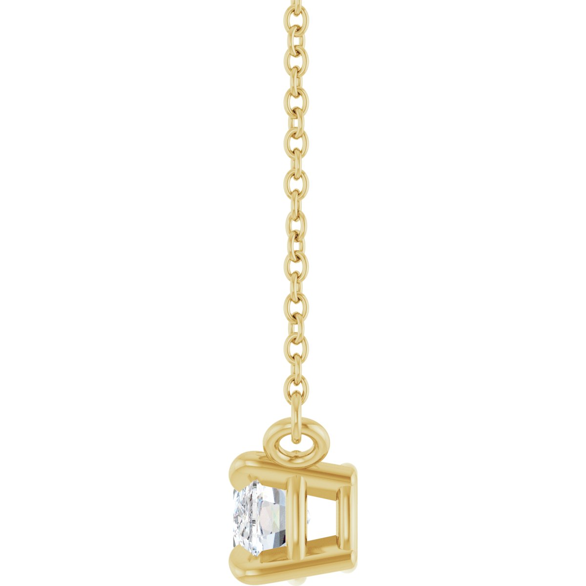 1 CT Lab-Grown Diamond Solitaire Necklace in 14k yellow gold