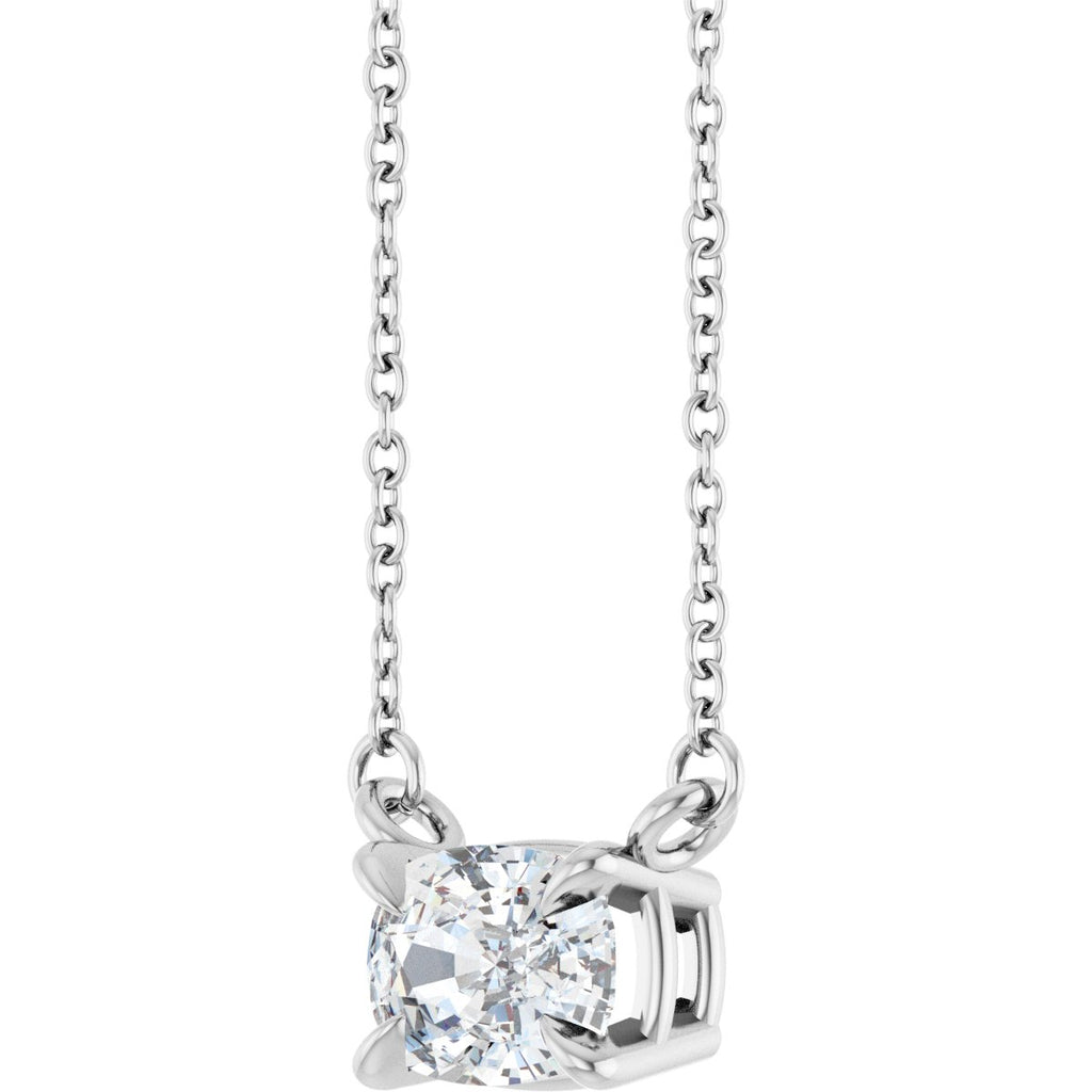 1 CT Lab-Grown Diamond Solitaire Necklace in 14k white gold