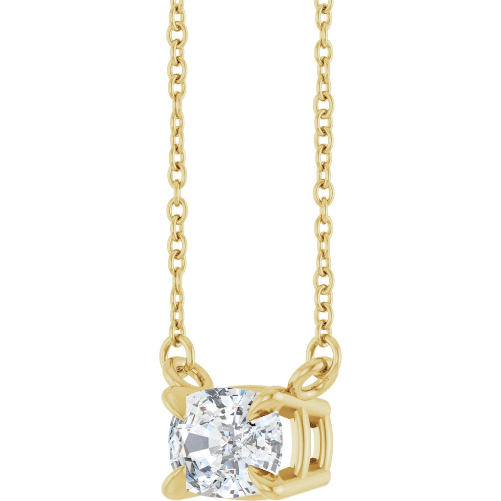 1 CT Lab-Grown Diamond Solitaire Necklace in 14k yellow gold