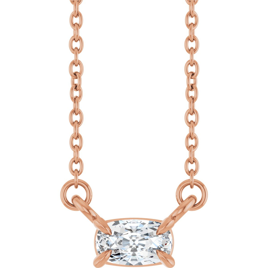 1/4 CT Lab-Grown Diamond Solitaire Necklace in 14k rose gold