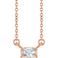 1/4 CT Lab-Grown Diamond Solitaire Necklace in 14k rose gold