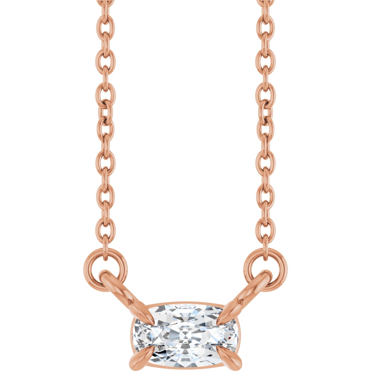 1/4 CT Lab-Grown Diamond Solitaire Necklace in 14k rose gold