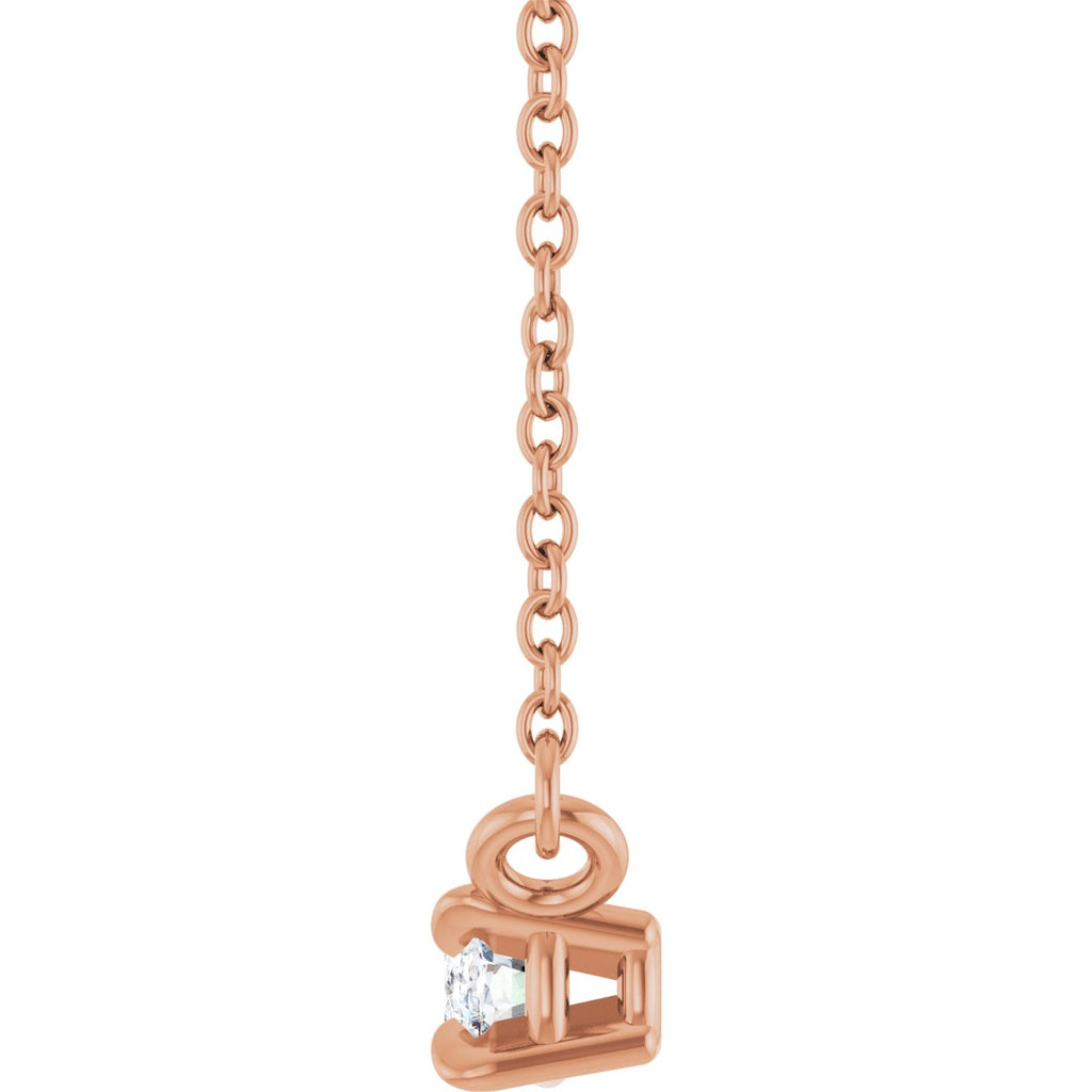 1/4 CT Lab-Grown Diamond Solitaire Necklace in 14k rose gold