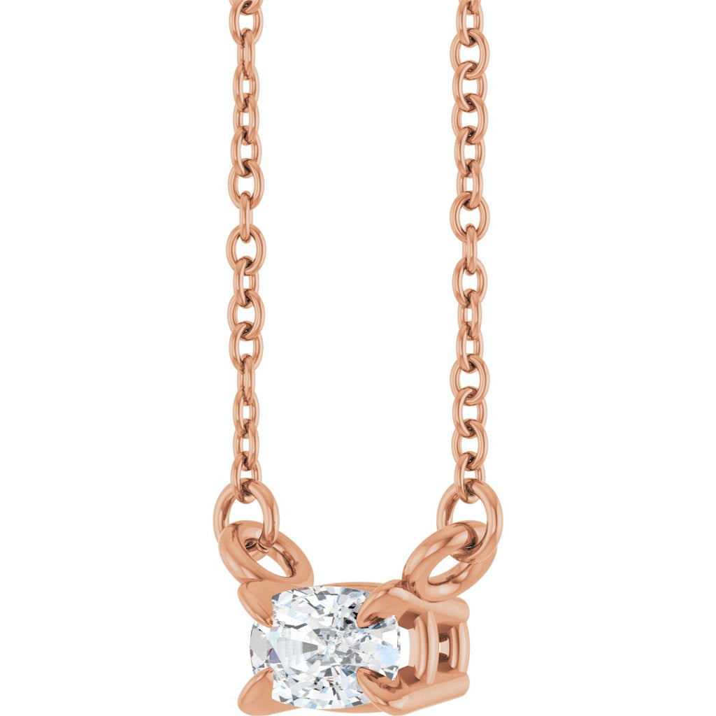 1/4 CT Lab-Grown Diamond Solitaire Necklace in 14k rose gold